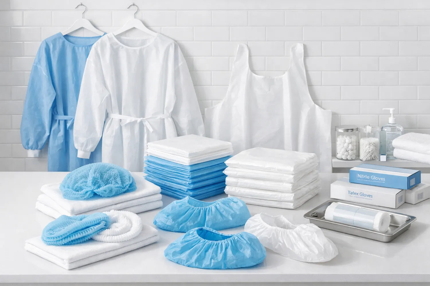 Einweg-Schutzkleidung für Pflege und Hygiene – Kittel, Schürzen, Überschuhe und Haarnetze