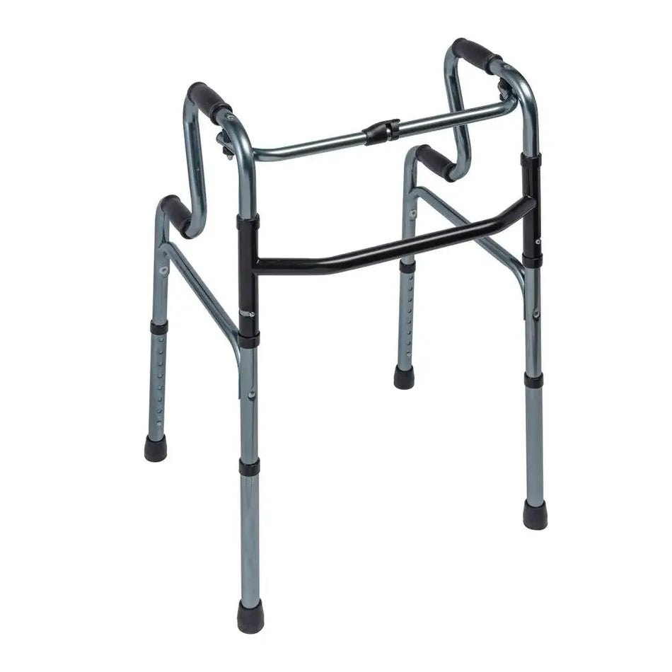 Gehgestell faltbar höhenverstellbar mit 4 Griffen, Gehhilfe für sicheres Aufstehen und stabilen Stand