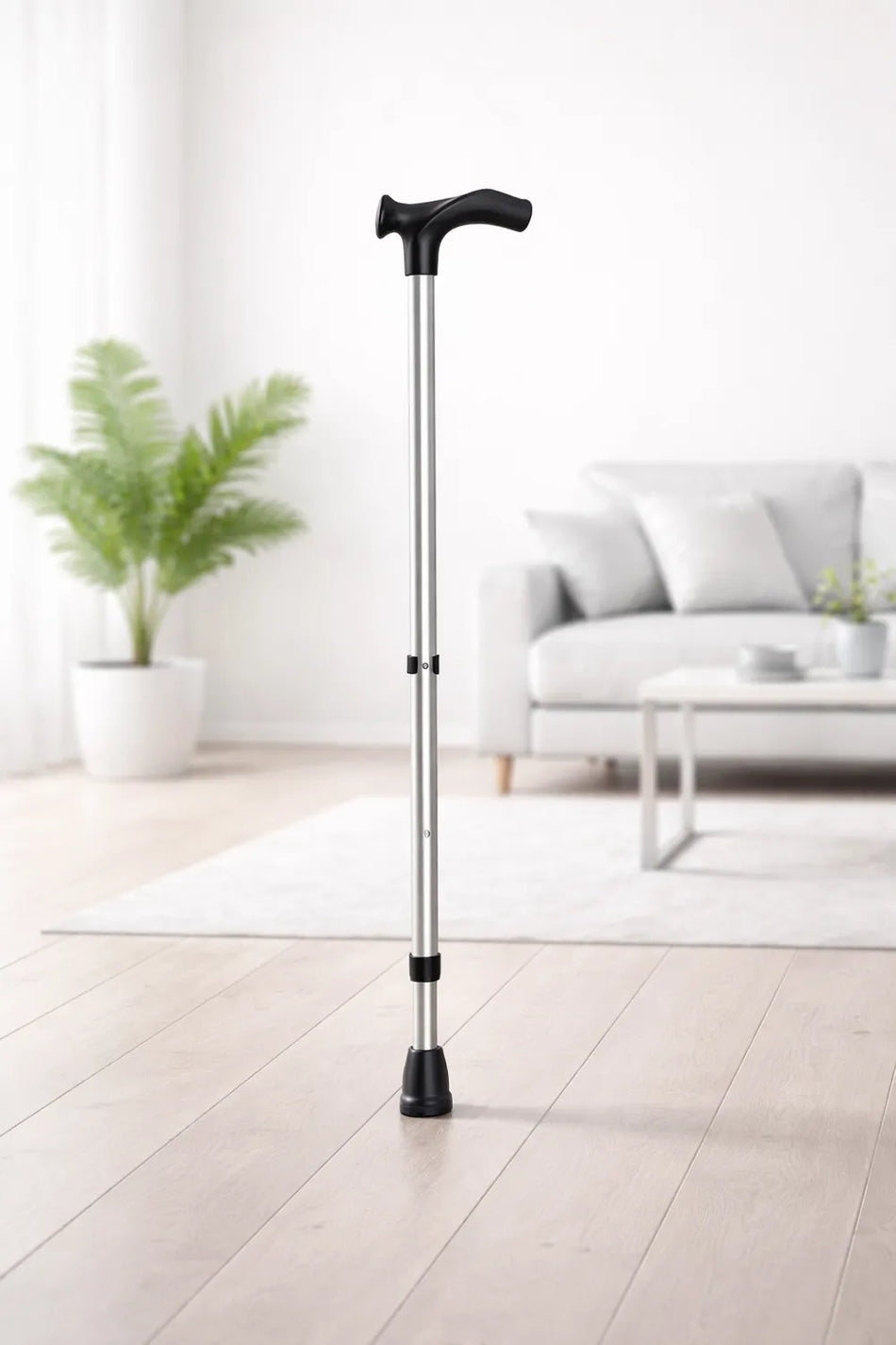 Gehstock aus Aluminium mit anatomischem Griff, höhenverstellbar für linke oder rechte Hand, sicherer Halt