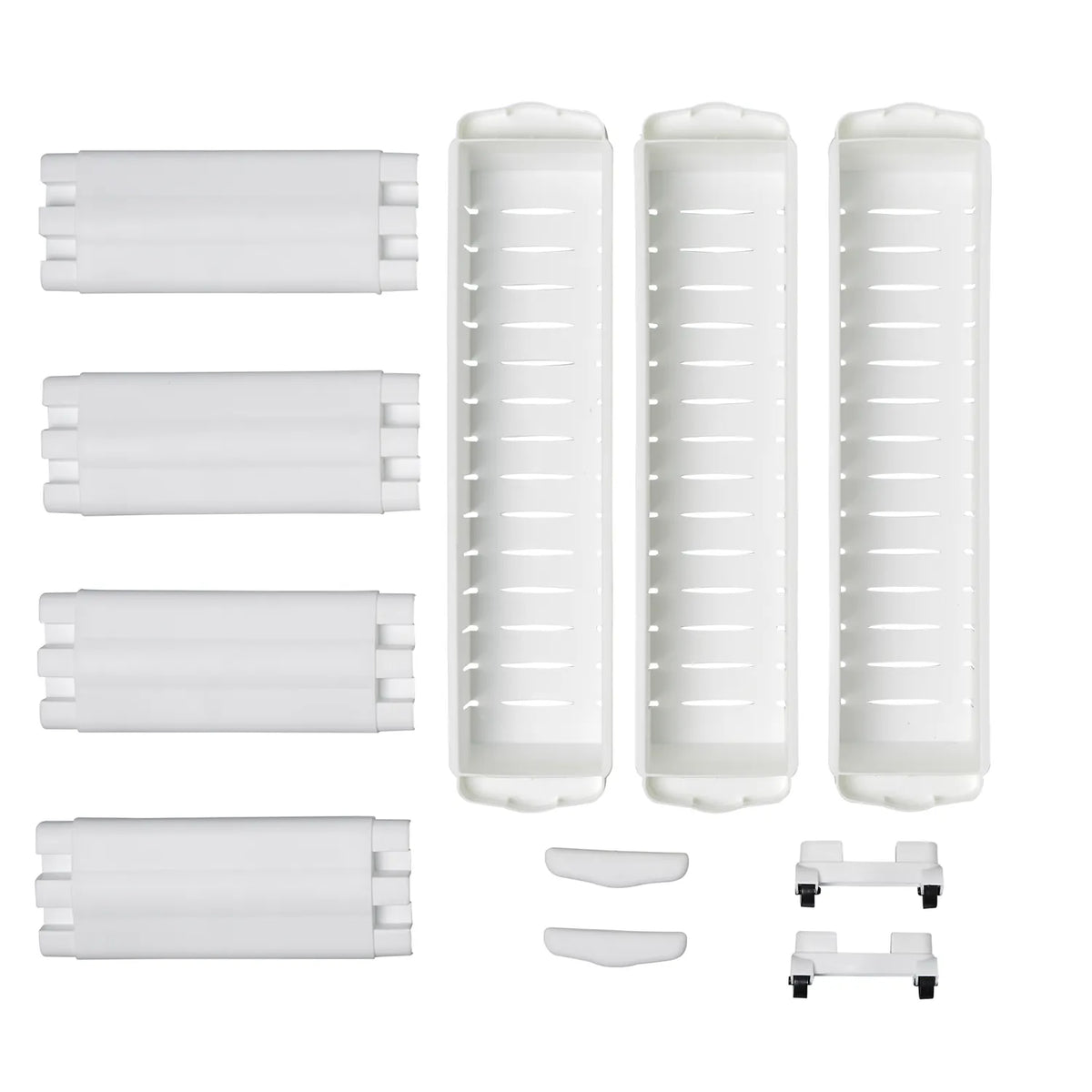 Platzsparregal „Mobil“ Rollregal Ersatzteile Set: 3 Körbe, Ablagen und Rollen für schmales Nischenregal in Bad & Küche