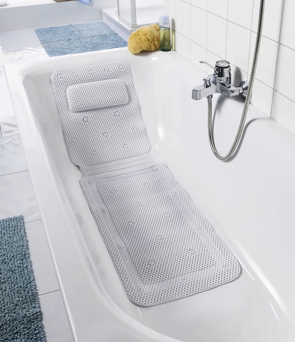 Komfort-Badewanneneinlage mit Kopfpolster & Saugnäpfen