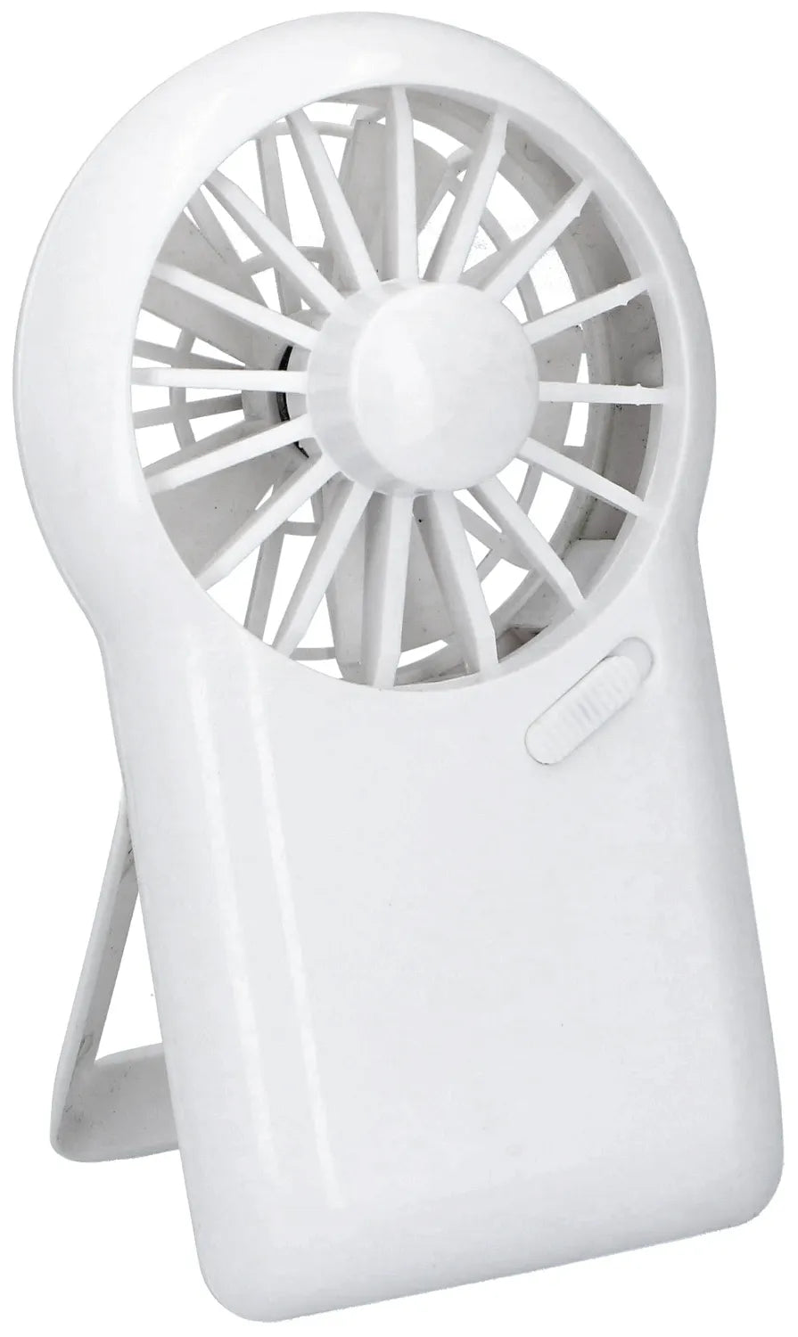 Mini-Ventilator kompakter Handventilator in Weiß, tragbar für unterwegs, Büro und Alltag, leichte Abkühlung