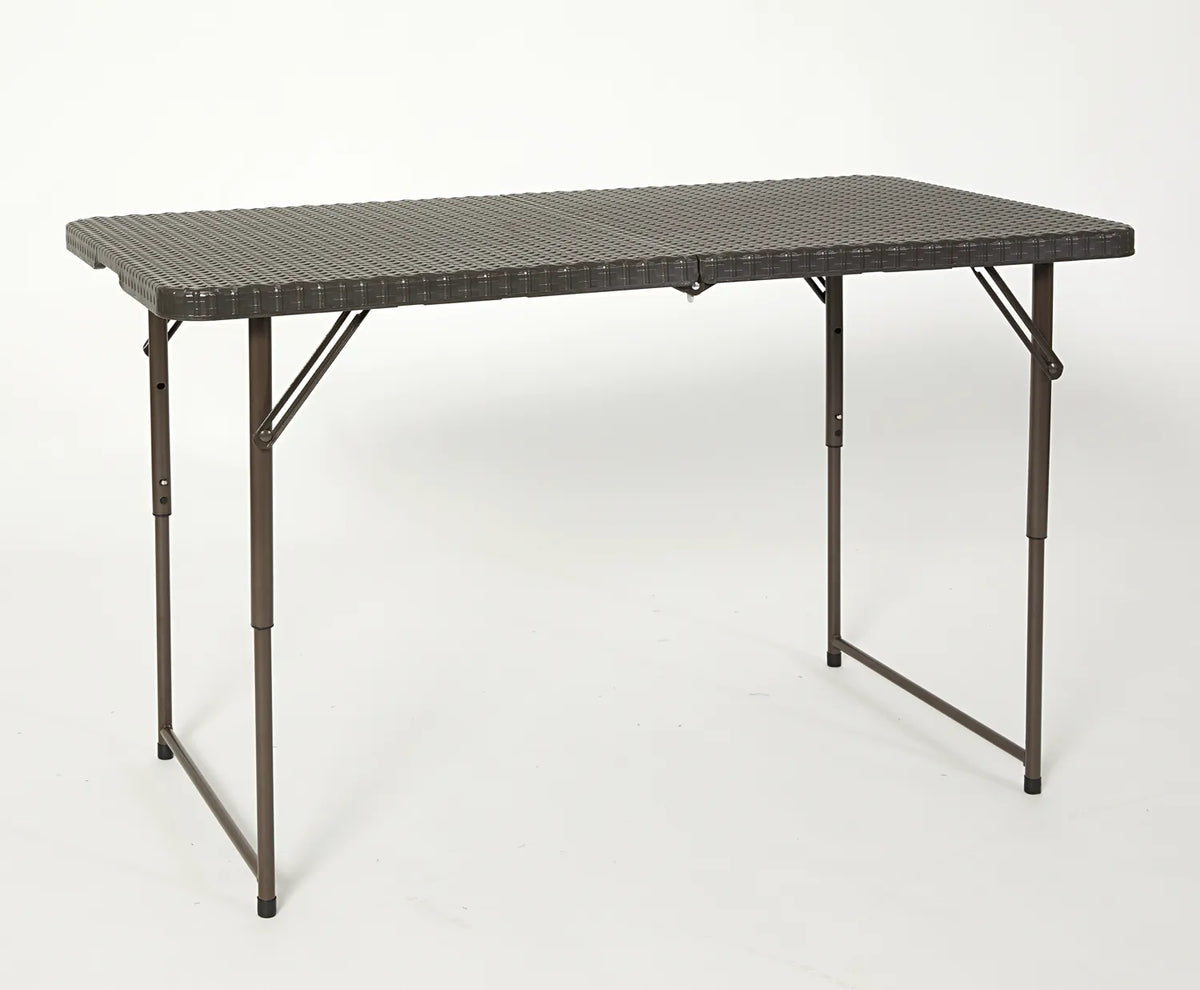 Platzsparender Klapptisch klappbarer Tisch für Balkon, Terrasse und Garten, stabiler Campingtisch mit Metallgestell