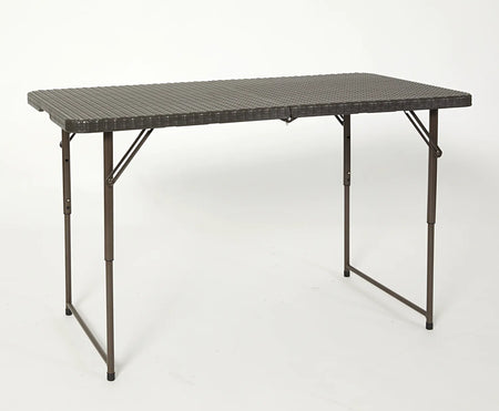 Platzsparender Klapptisch klappbarer Tisch für Balkon, Terrasse und Garten, stabiler Campingtisch mit Metallgestell