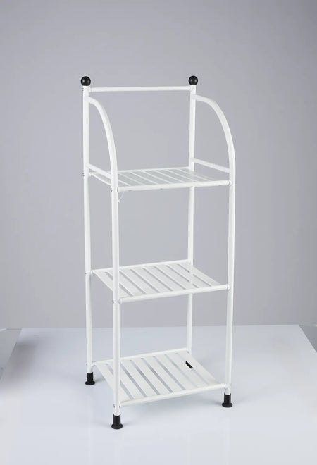 Multi-Haushaltsregal 3-fach aus Metall in Weiß, platzsparendes Standregal mit 3 Ablagen für Küche, Bad oder Waschküche