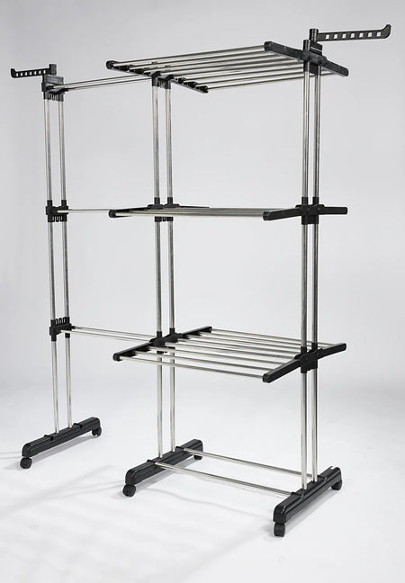 Turmwäschetrockner variabel Turm-Wäscheständer mit 3 Ebenen, platzsparend, flexibel und rollbar für Bad oder Wohnung