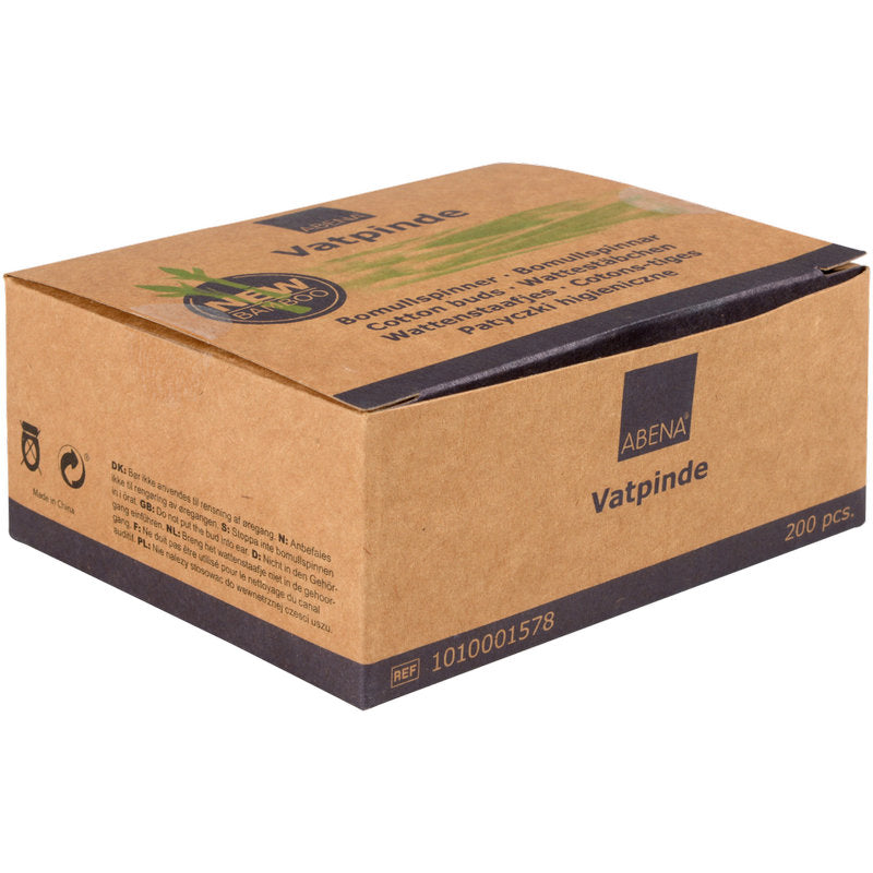 Wattestäbchen, 7,5 cm, Bambus/Baumwolle   | Packung (200 Stück)