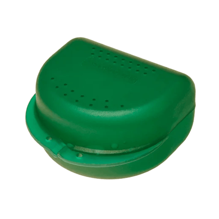 Zahnspangenbox Erwachsene AMPri Dental PP Aufbewahrungsbox 80×80×45 mm, grün, stabile Box für Zahnspange und Retainer
