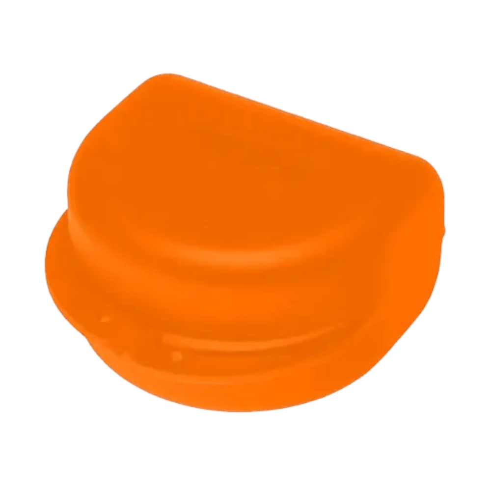 Zahnspangenbox AMPri Dental für Erwachsene, stabile Aufbewahrungsbox aus PP, orange, 80 x 80 x 45 mm