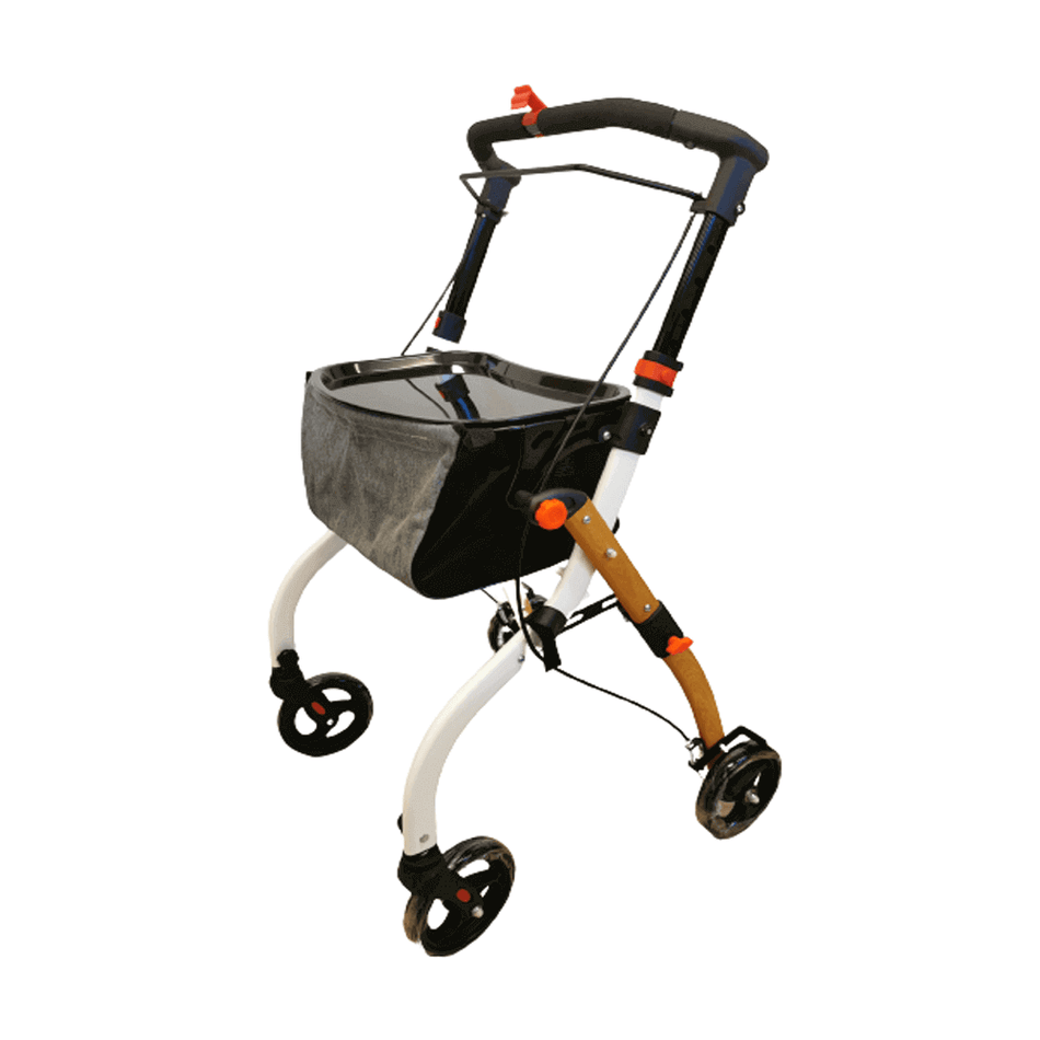 Antar Indoor Rollator in Halbholz-Optik mit Tasche und Tablett – AT51040