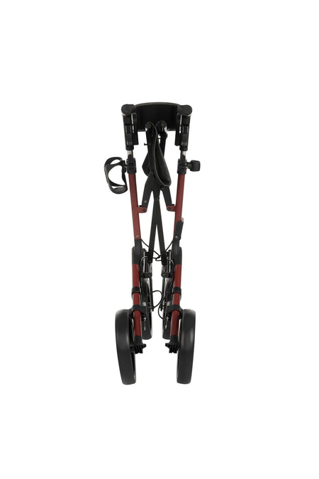 Leichter Aluminium Rollator faltbar mit Sitz & Bremse – kompakt zusammengefaltet, stabiler Gehwagen mit großen Rädern