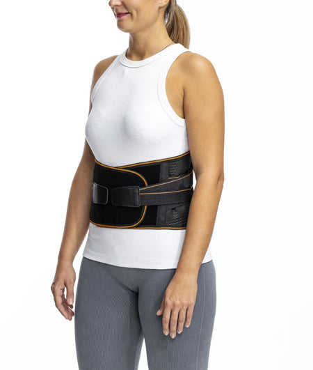 Wirbelsäulenorthese mit Magneten zur LWS-Stabilisierung – Lendenstützgürtel mit Metallschienen, entlastet und stabilisiert