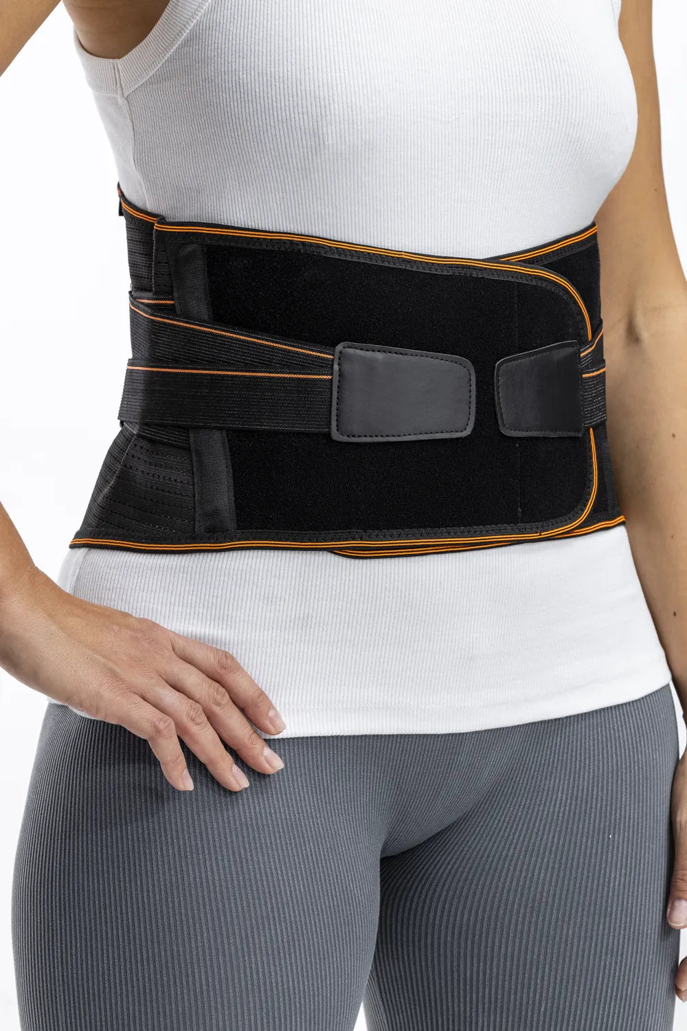 Wirbelsäulenorthese mit Magneten zur LWS-Stabilisierung – Lendenwirbelstütze mit Metallstreben und Klettverschluss zur Entlastung