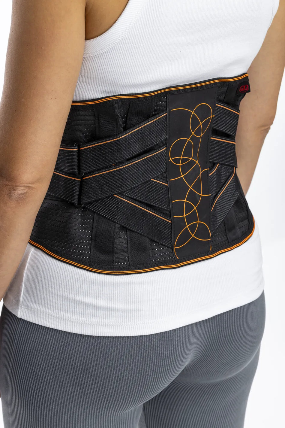 Wirbelsäulenorthese mit Magneten zur LWS-Stabilisierung – orthopädische Rückenorthese mit Metallschienen und Klettgurten