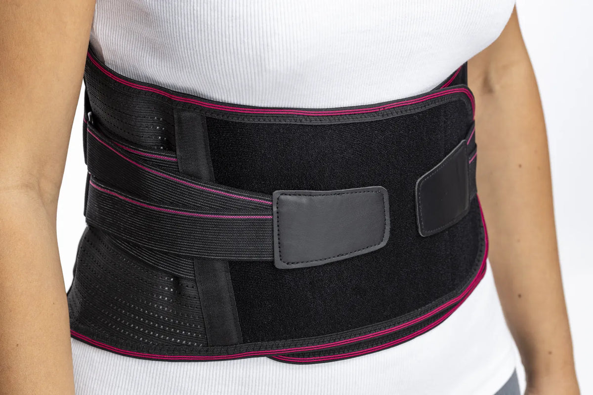 Wirbelsäulenorthese mit Magneten zur Stabilisierung und Entlastung der Lendenwirbelsäule (LWS), Rückenorthese mit Stützgurt