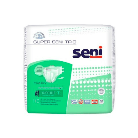 Inkontinenzhosen Super Seni Trio Größe S-XL, 10 Stück Packung Seni Fit & Dry Small, atmungsaktive Inkontinenzhose