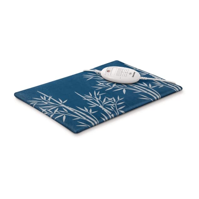 Elektrisches Heizkissen mit Abschaltautomatik, Schnellheizung und 3 Temperaturstufen, flauschiger Bezug, blaues Wärmekissen