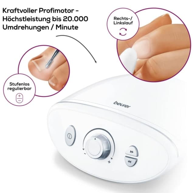 maniküre pediküre gerät Profi-Station mit 20.000 U/min, stufenlos regelbar, Rechts-/Linkslauf, Motorhandstück für Nagelpflege